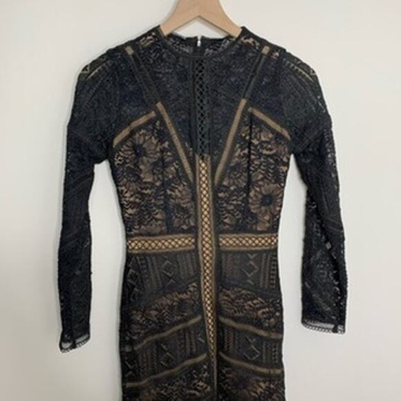 The Kooples Openwork Lace Black Maxi Dress Womens Small - Picture 7 of 15